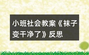 小班社會(huì)教案《襪子變干凈了》反思