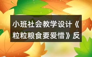 小班社會(huì)教學(xué)設(shè)計(jì)《粒粒糧食要愛惜》反思