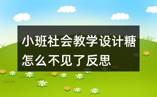 小班社會教學設(shè)計糖怎么不見了反思