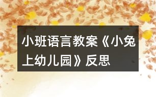 小班語言教案《小兔上幼兒園》反思