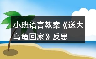 小班語(yǔ)言教案《送大烏龜回家》反思