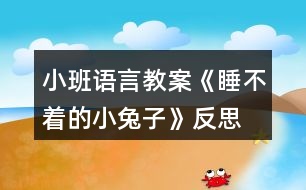 小班語(yǔ)言教案《睡不著的小兔子》反思