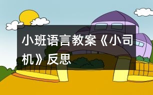 小班語言教案《小司機》反思