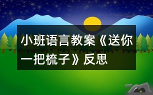 小班語言教案《送你一把梳子》反思