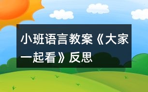 小班語(yǔ)言教案《大家一起看》反思