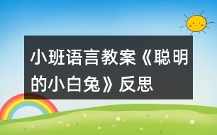 小班語言教案《聰明的小白兔》反思