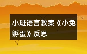 小班語(yǔ)言教案《小兔孵蛋》反思