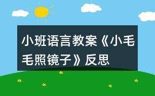 小班語言教案《小毛毛照鏡子》反思