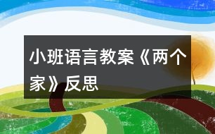 小班語言教案《兩個家》反思