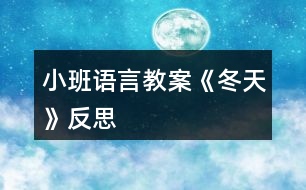 小班語(yǔ)言教案《冬天》反思