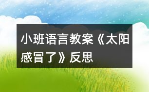 小班語(yǔ)言教案《太陽(yáng)感冒了》反思