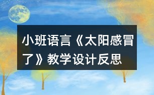 小班語(yǔ)言《太陽(yáng)感冒了》教學(xué)設(shè)計(jì)反思