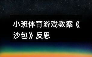 小班體育游戲教案《沙包》反思