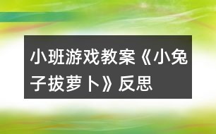 小班游戲教案《小兔子拔蘿卜》反思