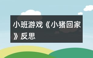 小班游戲《小豬回家》反思