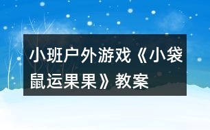 小班戶外游戲《小袋鼠運果果》教案