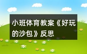 小班體育教案《好玩的沙包》反思