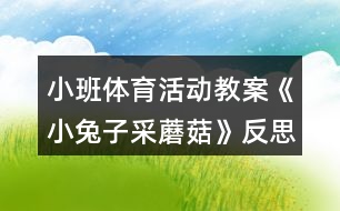 小班體育活動(dòng)教案《小兔子采蘑菇》反思