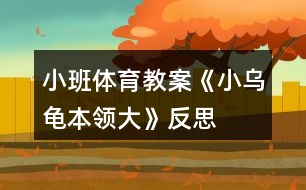 小班體育教案《小烏龜本領(lǐng)大》反思