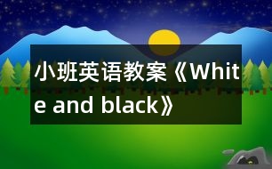 小班英語教案《White and black》