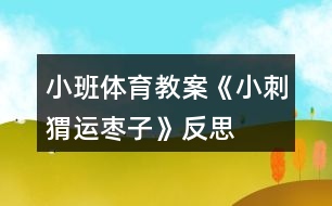 小班體育教案《小刺猬運棗子》反思