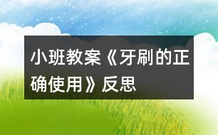 小班教案《牙刷的正確使用》反思