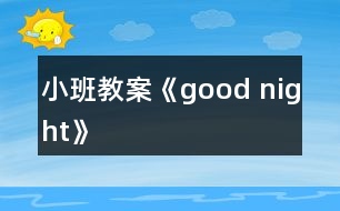 小班教案《good night》