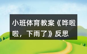 小班體育教案《嘩啦啦，下雨了》反思