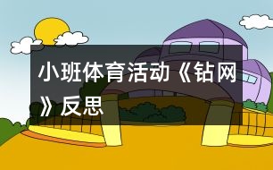 小班體育活動《鉆網》反思