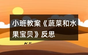 小班教案《蔬菜和水果寶貝》反思