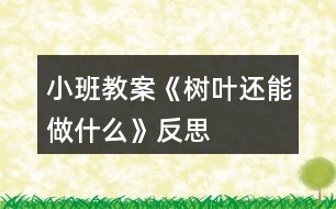 小班教案《樹(shù)葉還能做什么》反思