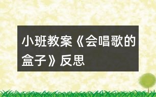 小班教案《會唱歌的盒子》反思