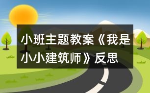 小班主題教案《我是小小建筑師》反思