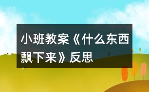 小班教案《什么東西飄下來(lái)》反思