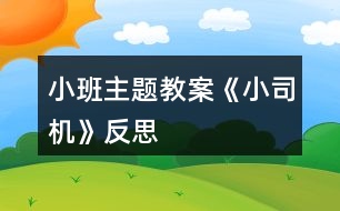 小班主題教案《小司機》反思