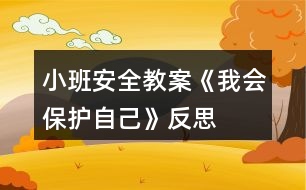 小班安全教案《我會(huì)保護(hù)自己》反思