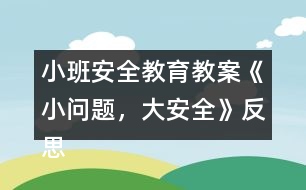 小班安全教育教案《小問題，大安全》反思