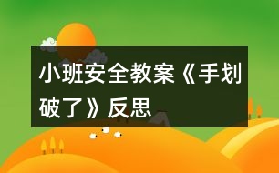 小班安全教案《手劃破了》反思