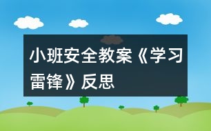 小班安全教案《學(xué)習(xí)雷鋒》反思