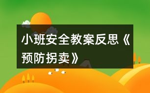 小班安全教案反思《預(yù)防拐賣》