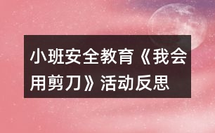 小班安全教育《我會用剪刀》活動反思