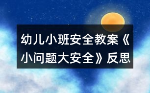 幼兒小班安全教案《小問題大安全》反思