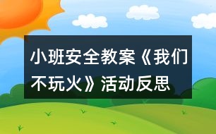 小班安全教案《我們不玩火》活動反思