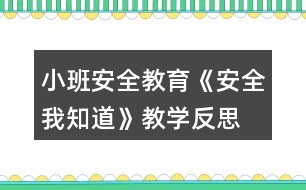 小班安全教育《安全我知道》教學(xué)反思