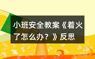 小班安全教案《著火了怎么辦？》反思