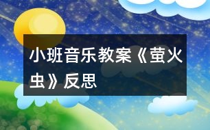 小班音樂教案《螢火蟲》反思