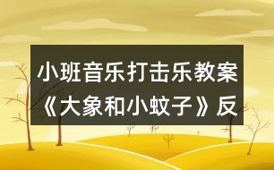 小班音樂(lè)打擊樂(lè)教案《大象和小蚊子》反思