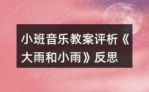 小班音樂(lè)教案評(píng)析《大雨和小雨》反思