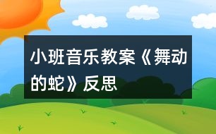 小班音樂教案《舞動(dòng)的蛇》反思