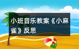 小班音樂教案《小麻雀》反思